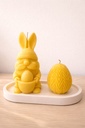 Set Of Bunny Egg + Egg candle + plate