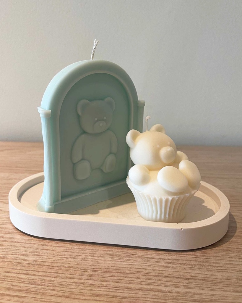 Set of Cup Bear + Baby frame and oval plate