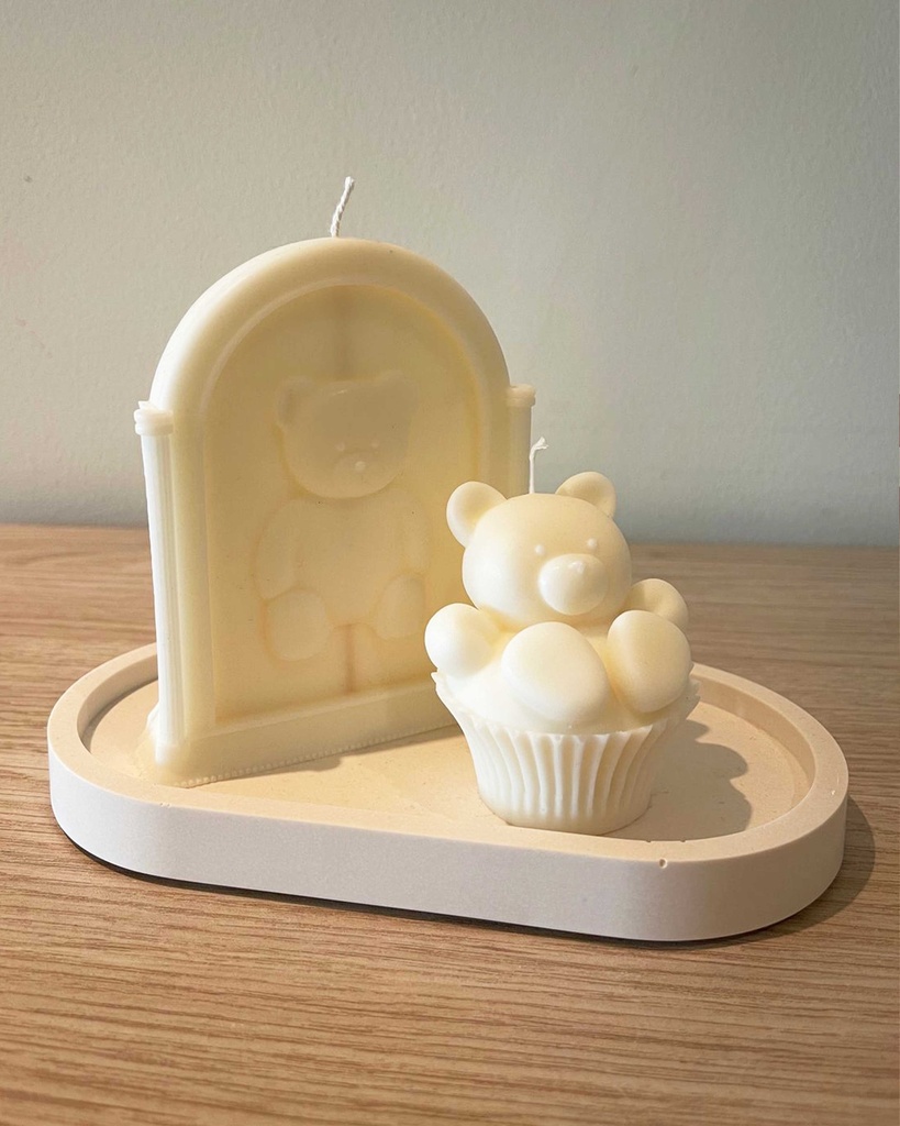 Set of Cup Bear + Baby frame and oval plate