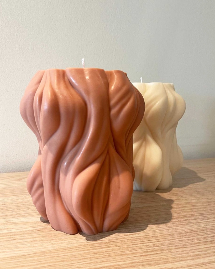 Large Wave stripe candle