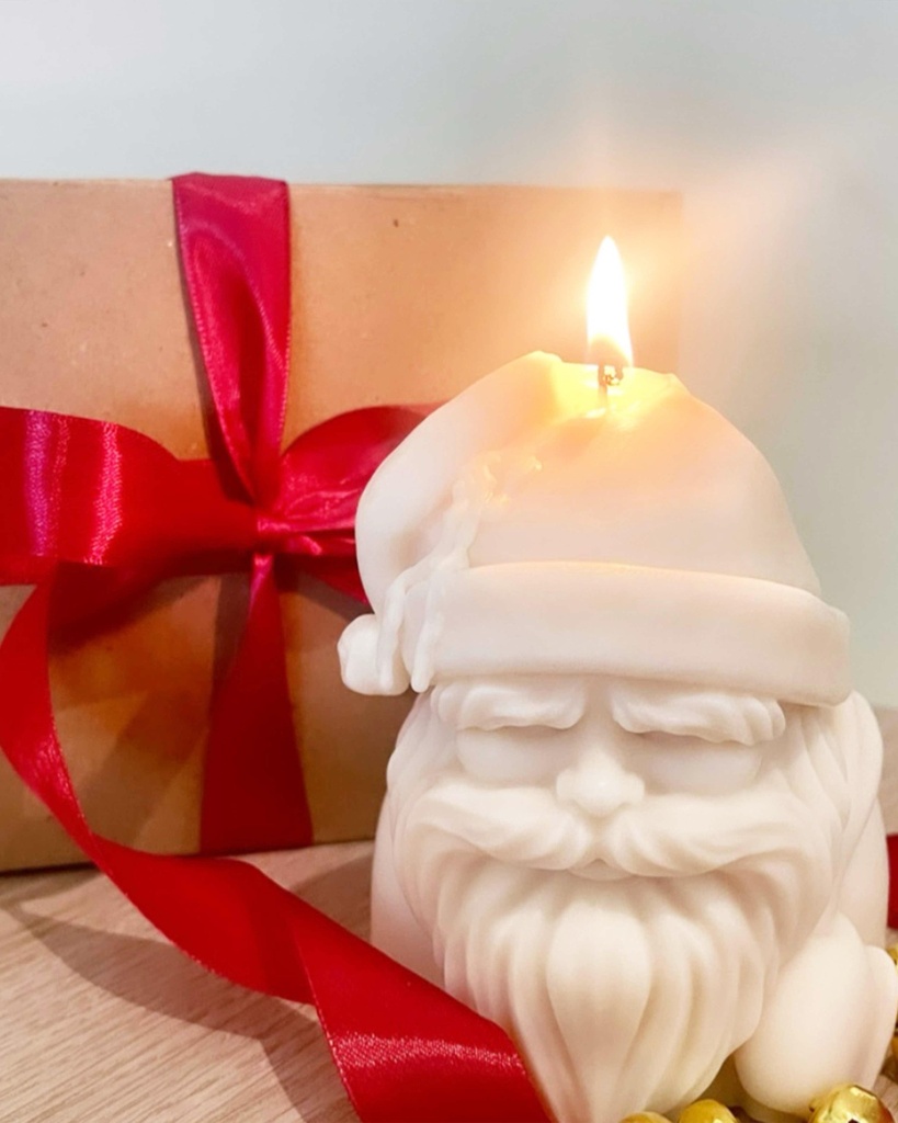 Santa Head Candle