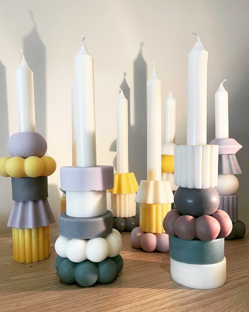 Stackable candle & rings