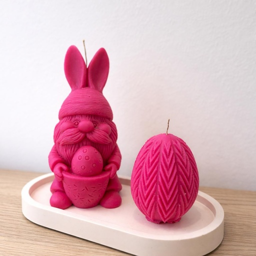 Set Of Bunny Egg + Egg candle + plate
